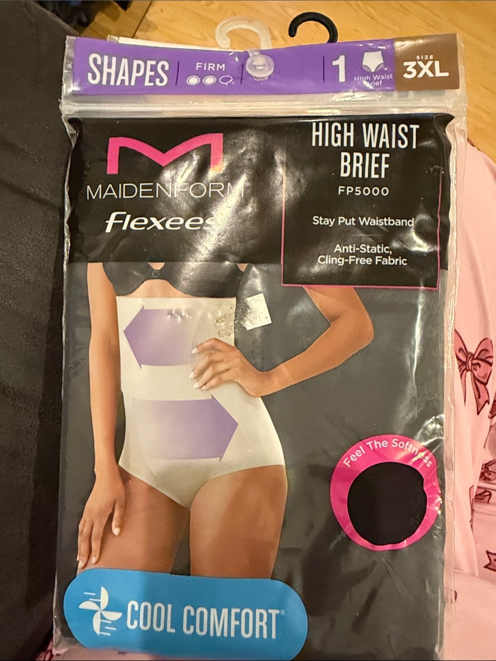 Maidenform Flexees High Waist Brief - Black with Purple Accents Size 3x